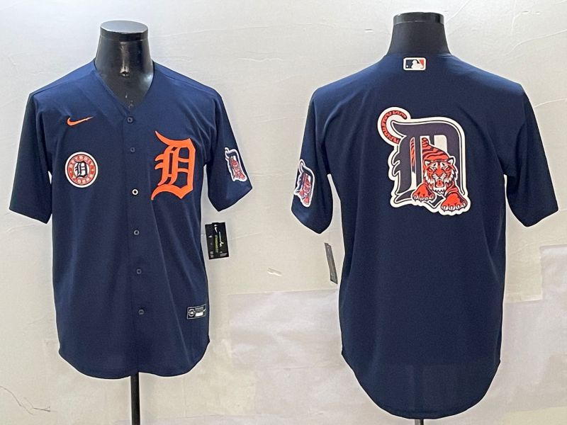Men Detroit Tigers Blank Drak Blue Game 2025 Nike MLB Jersey style 4->detroit tigers->MLB Jersey